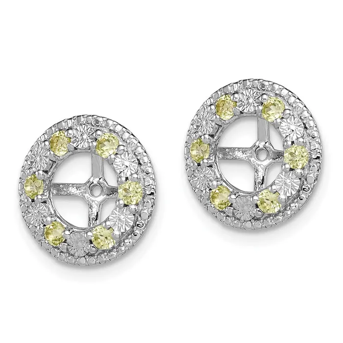Sterling Silver Rhodium Peridot Earring Jacket Goldia Earrings