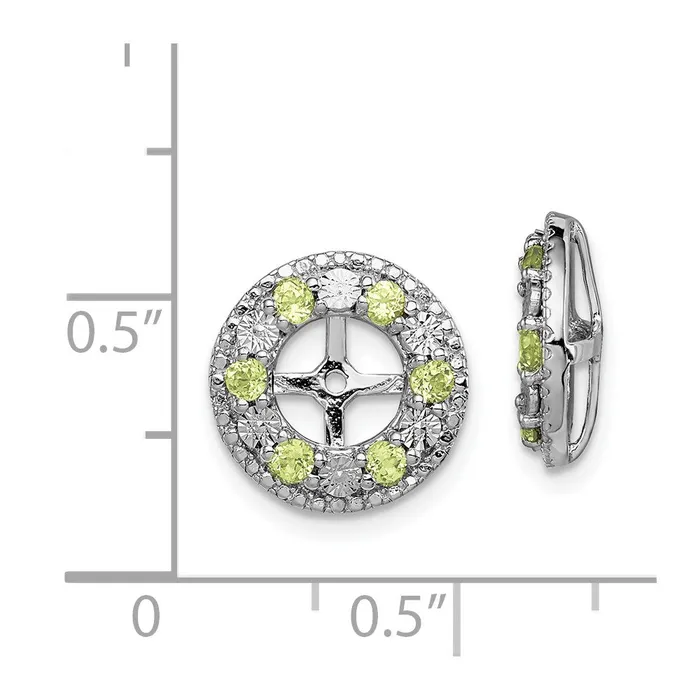 Sterling Silver Rhodium Peridot Earring Jacket Goldia Earrings