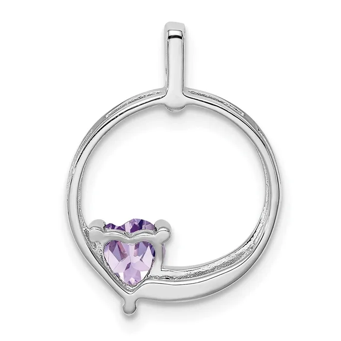 Sterling Silver Rhodiumplated Pink Quartz Diamond Pendant Goldia Necklaces
