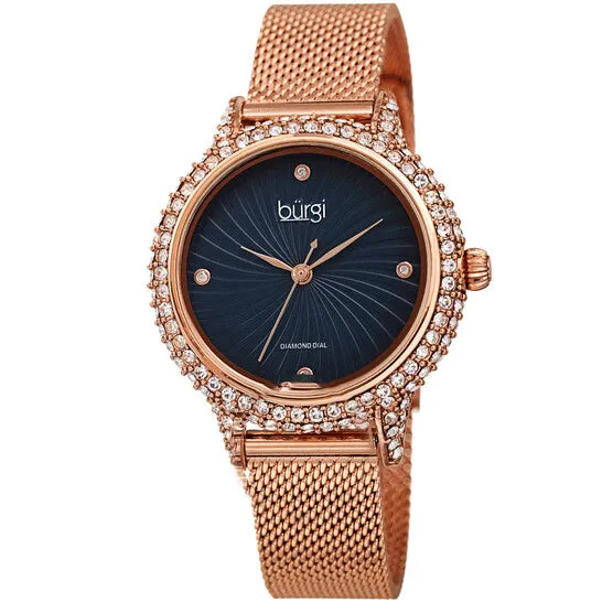 Watches JMS always Original Burgi Quartz Diamond Blue Dial Ladies Watch BUR250RGBU Watches JMS always Original Burgi Quartz Diamond Blue Dial Ladies Watch BUR250RGBU