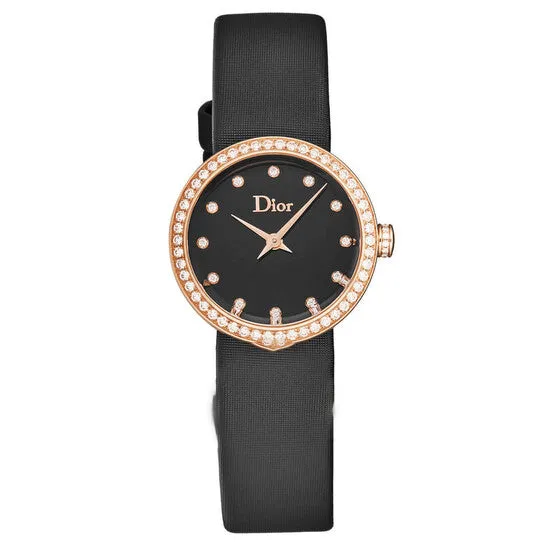 Watches JMS always Original Dior La D De Dior Quartz Diamond Black Dial Ladies Watch CD047170A005 Watches JMS always Original Dior La D De Dior Quartz Diamond Black Dial Ladies Watch CD047170A005