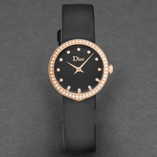 Watches JMS always Original Dior La D De Dior Quartz Diamond Black Dial Ladies Watch CD047170A005 Watches JMS always Original Dior La D De Dior Quartz Diamond Black Dial Ladies Watch CD047170A005