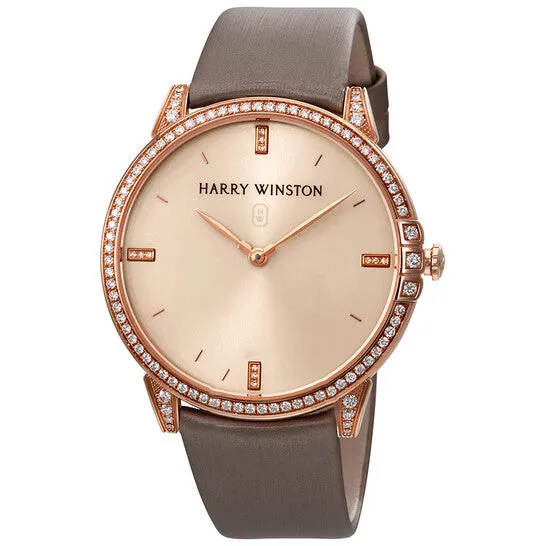 Watches JMS always Original Harry Winston Midnight Champagne Sunray Dial 18kt Rose Gold Diamond Satin Ladies Watch MIDQHM39RR002 Watches JMS always Original Harry Winston Midnight Champagne Sunray Dial 18kt Rose Gold Diamond Satin Ladies Watch MIDQHM39RR002